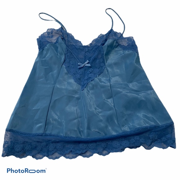 FORMFIT Vintage lacy blue camisole Lingerie Top - Picture 1 of 8